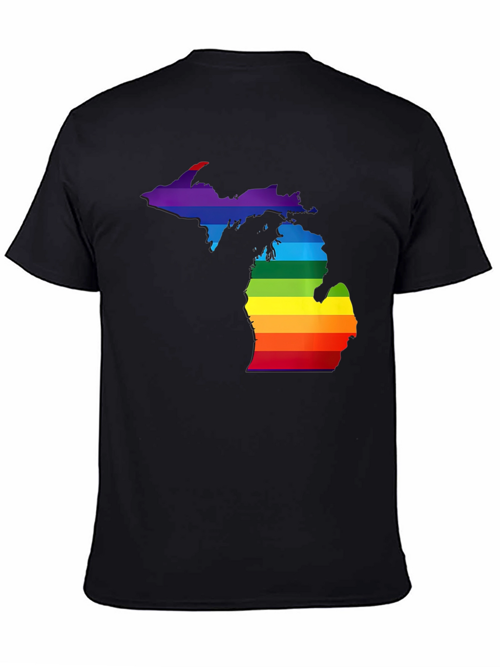 Michigan Pride T-Shirt - Rainbow State Outline