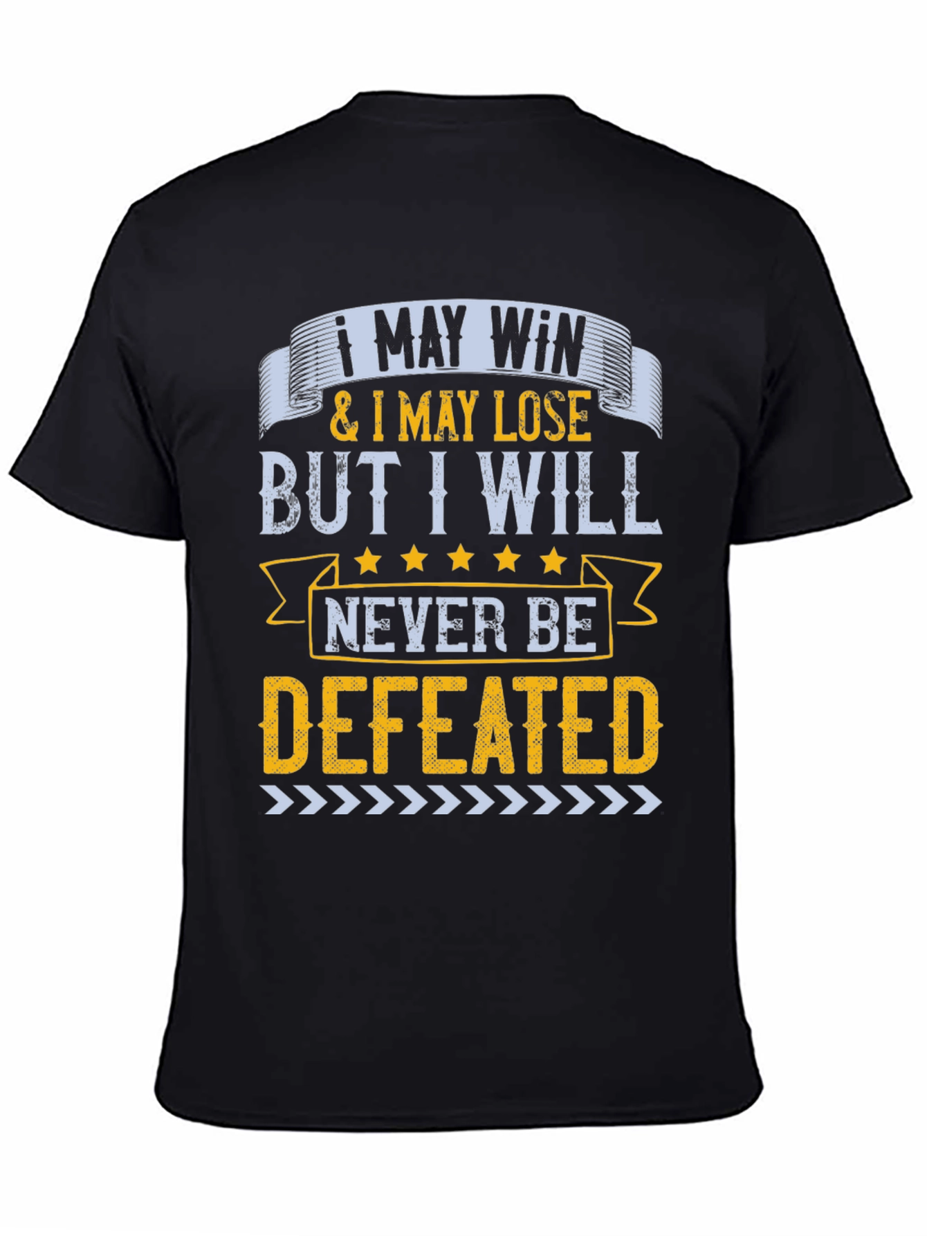 Motivational Never Defeated Graphic Tee