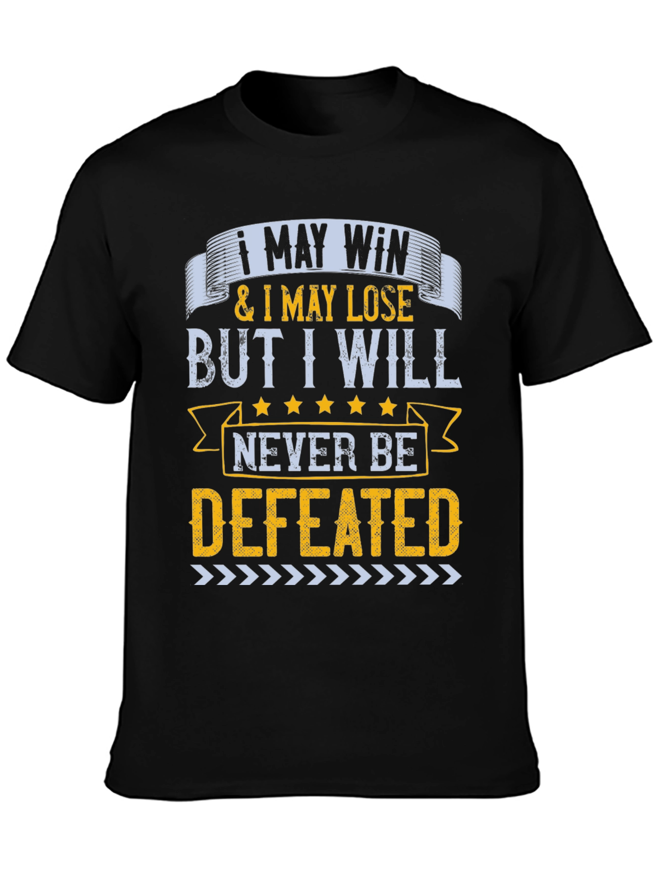 Motivational Never Defeated Graphic Tee