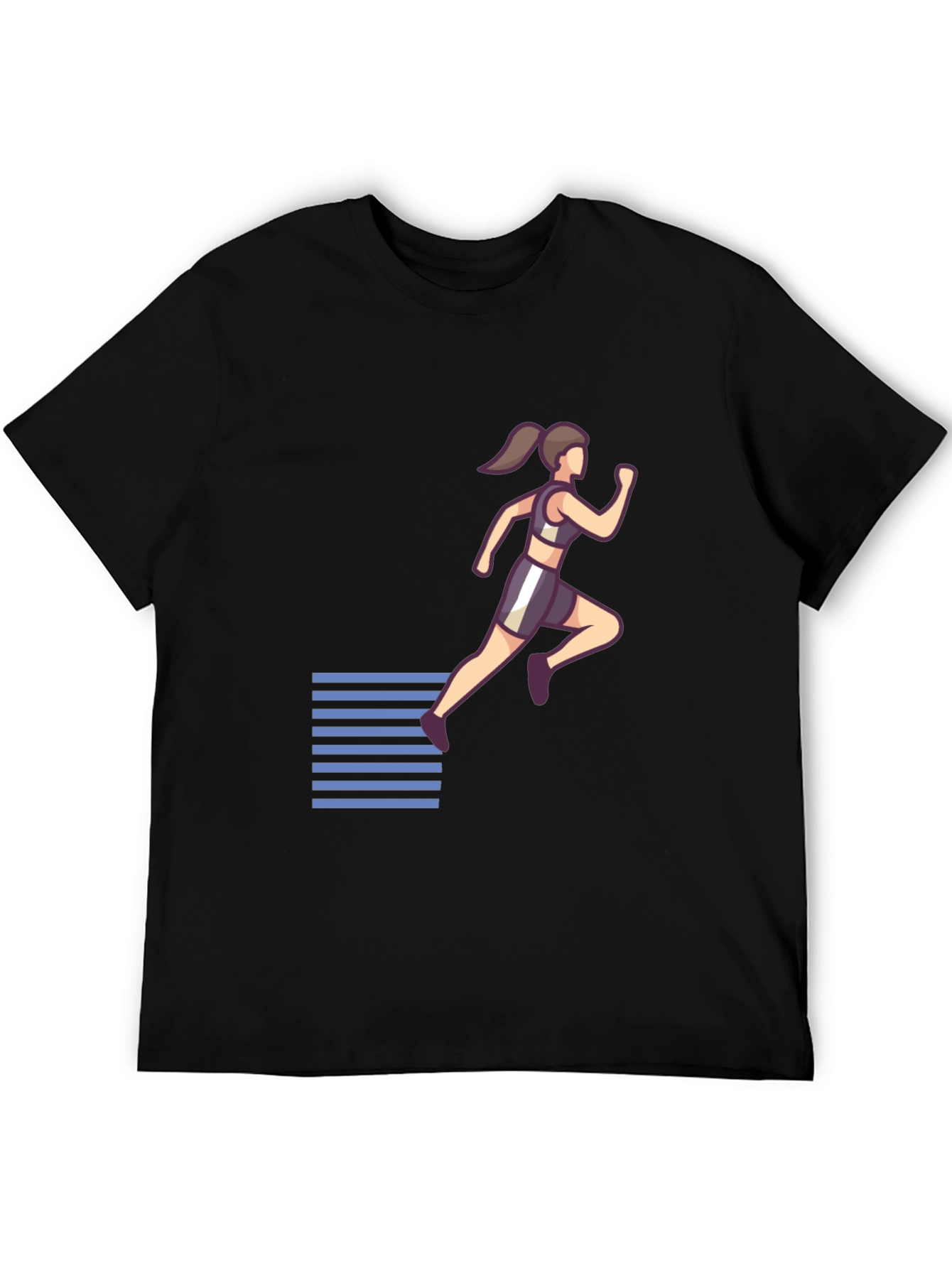 Womens Running Graphic Black T-Shirt
