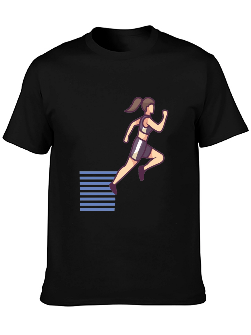 Womens Running Graphic Black T-Shirt