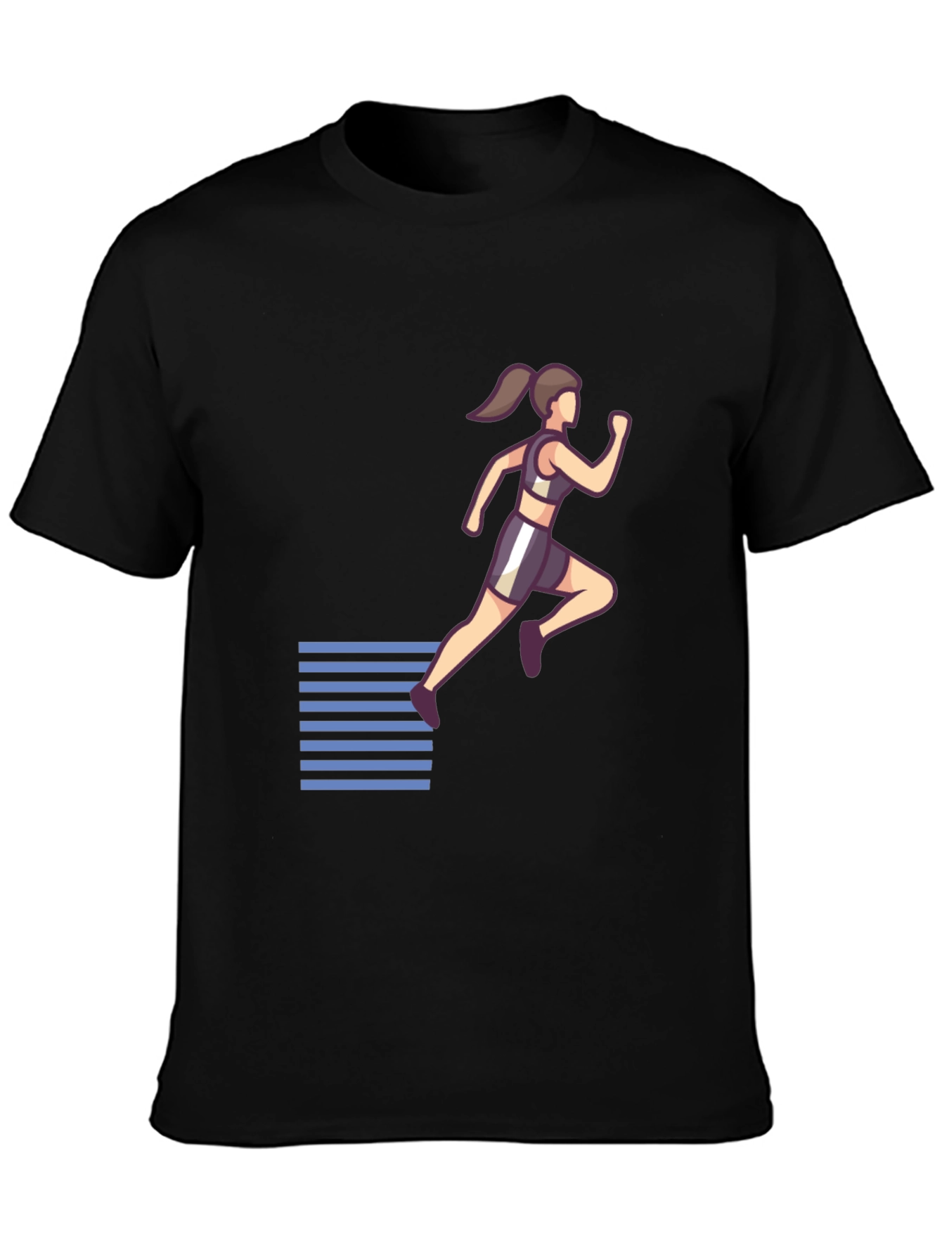 Womens Running Graphic Black T-Shirt