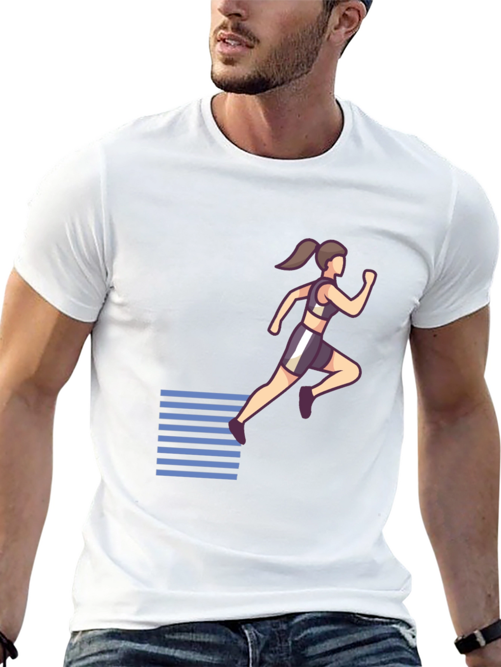 Womens Running Graphic Black T-Shirt