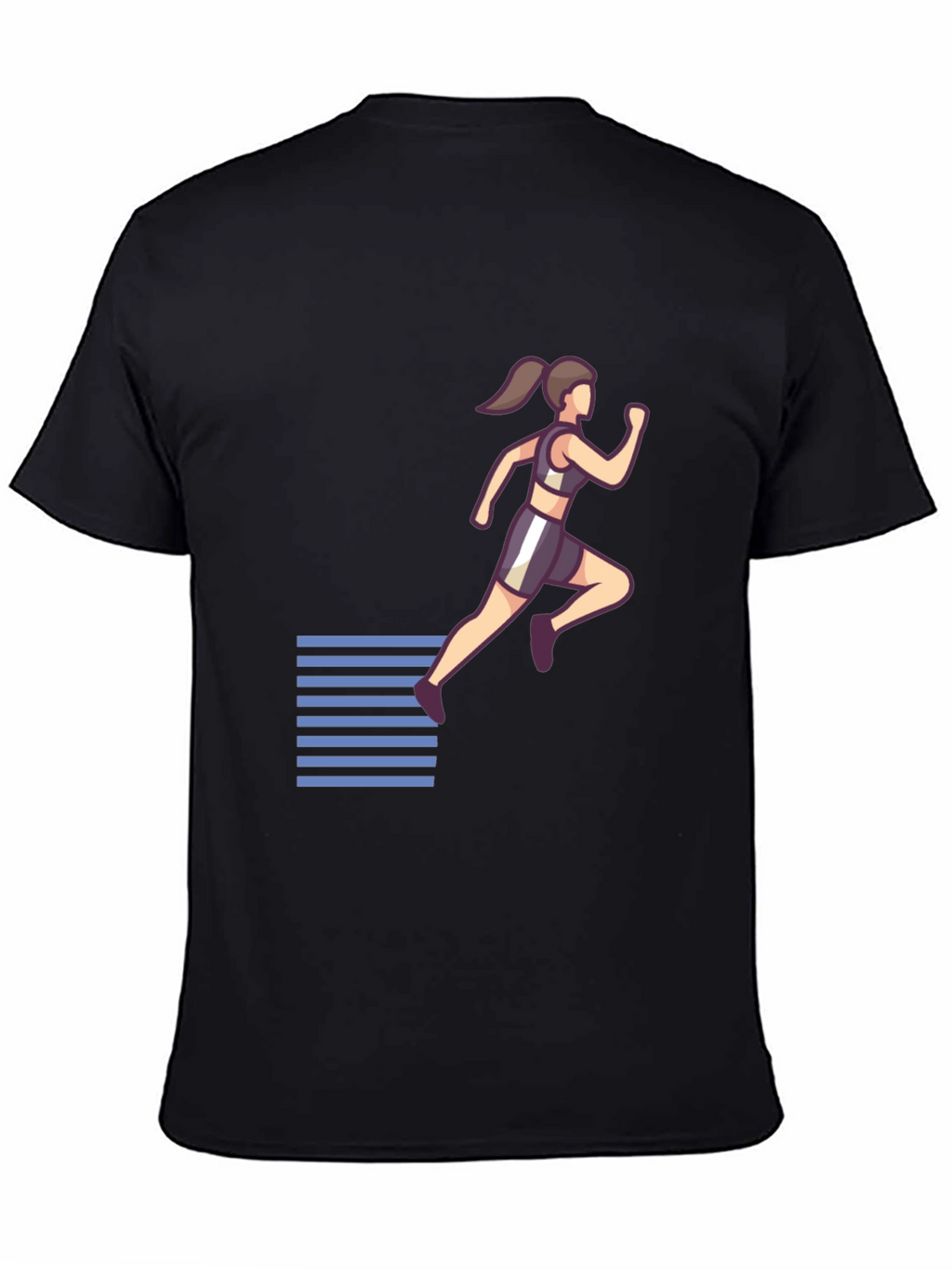 Womens Running Graphic Black T-Shirt