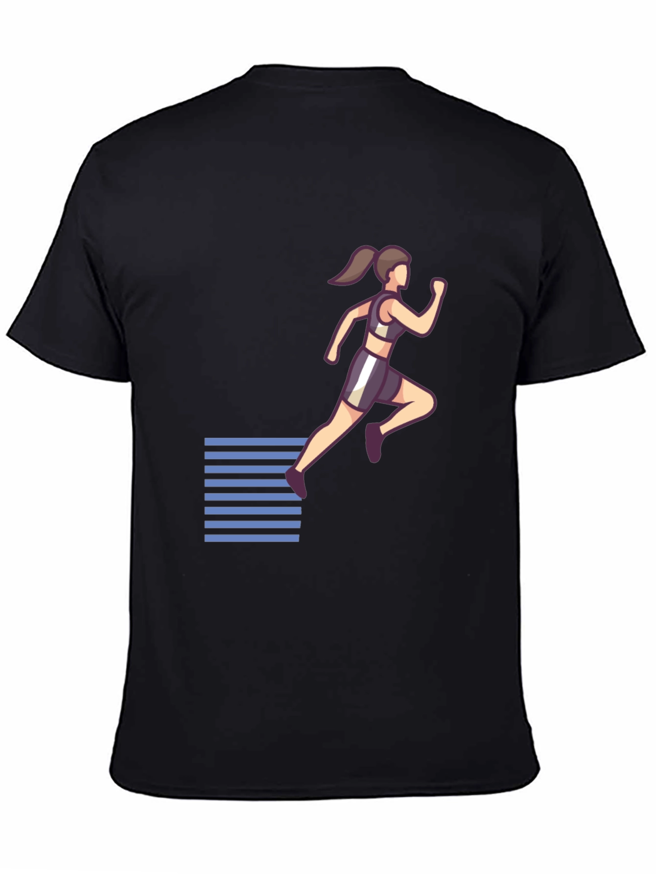 Womens Running Graphic Black T-Shirt