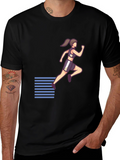 Womens Running Graphic Black T-Shirt