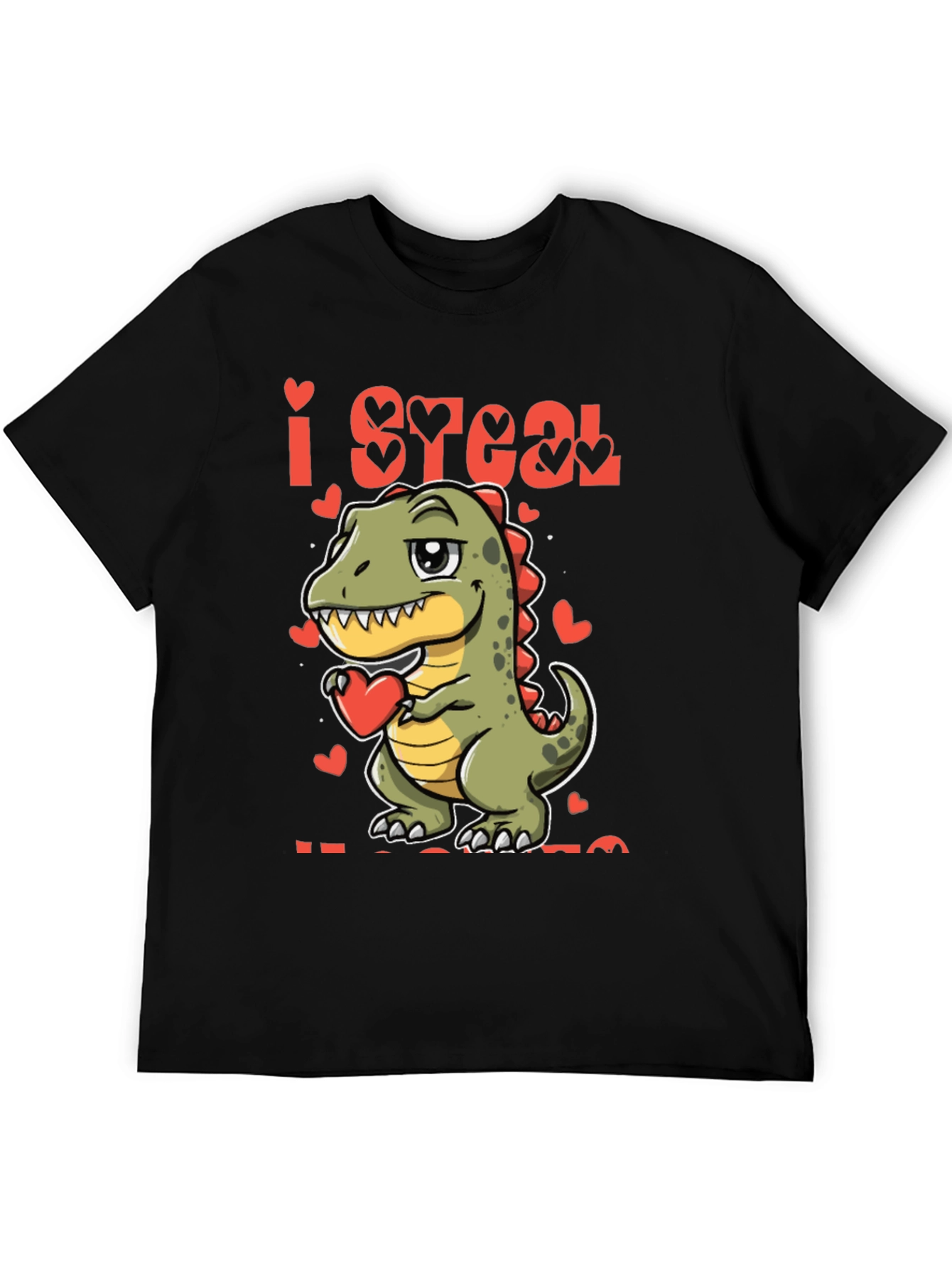 I Steal Hearts T-Rex Valentines Day T-Shirt