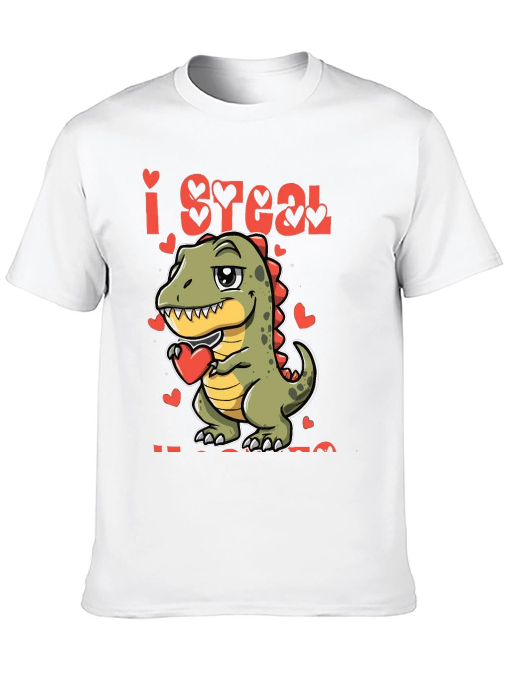 I Steal Hearts T-Rex Valentines Day T-Shirt