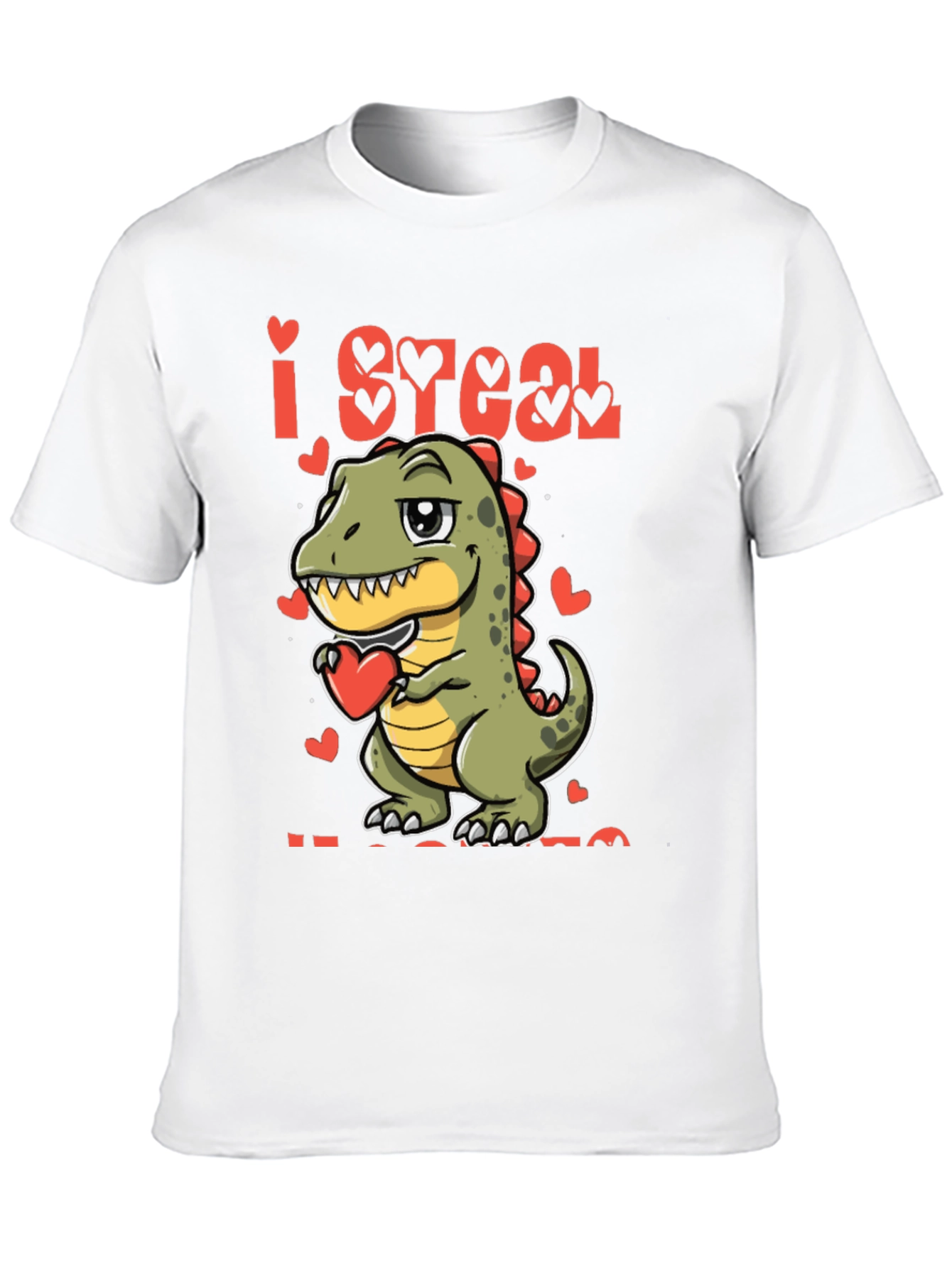 I Steal Hearts T-Rex Valentines Day T-Shirt
