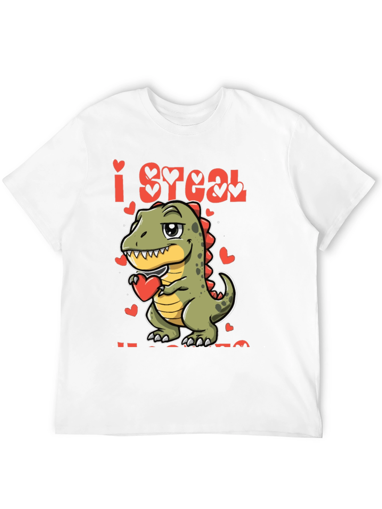 I Steal Hearts T-Rex Valentines Day T-Shirt