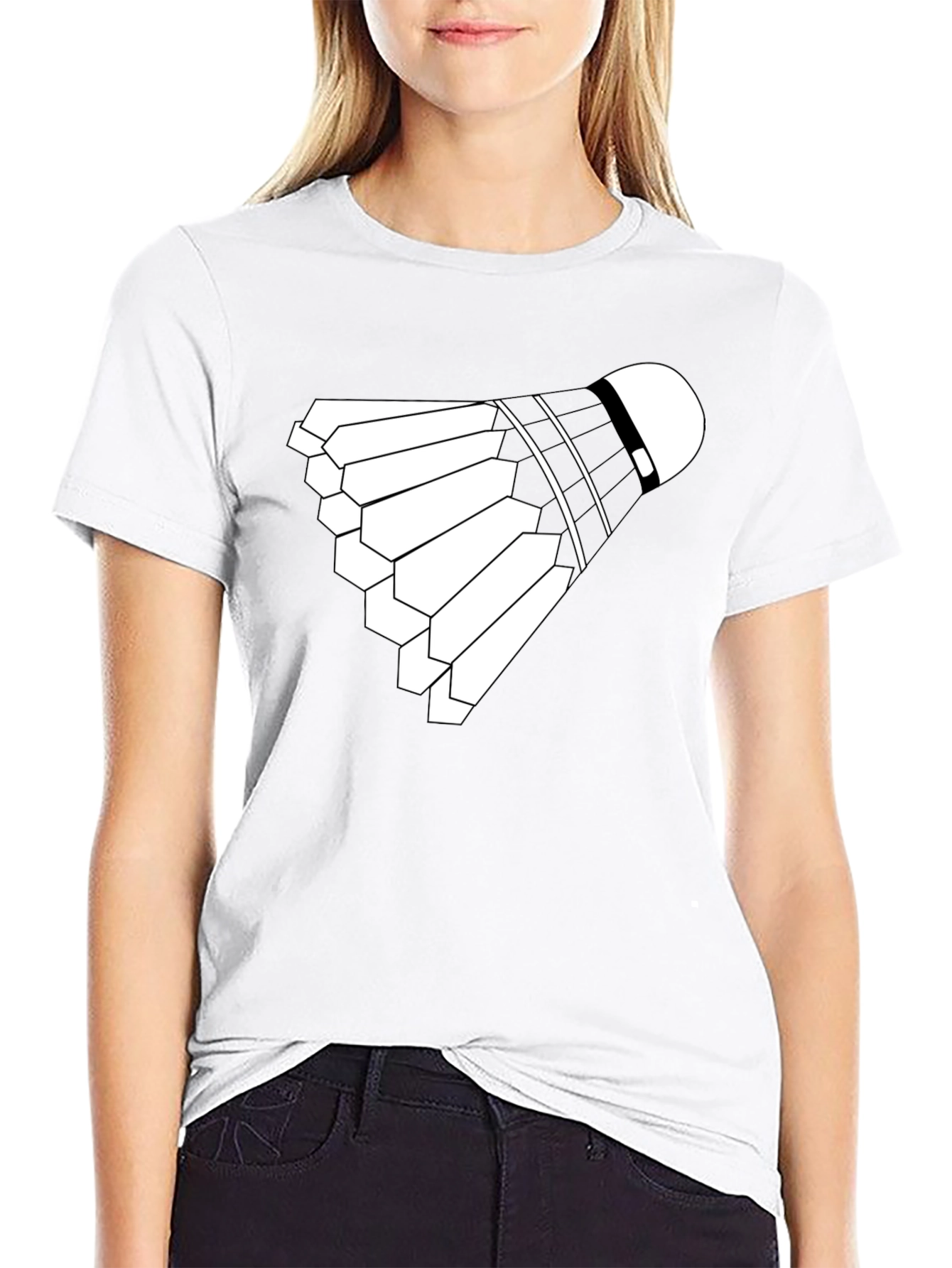 Badminton Shuttlecock Graphic Tee - Black