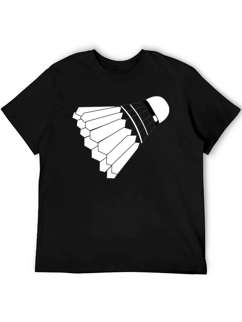 Badminton Shuttlecock Graphic Tee - Black