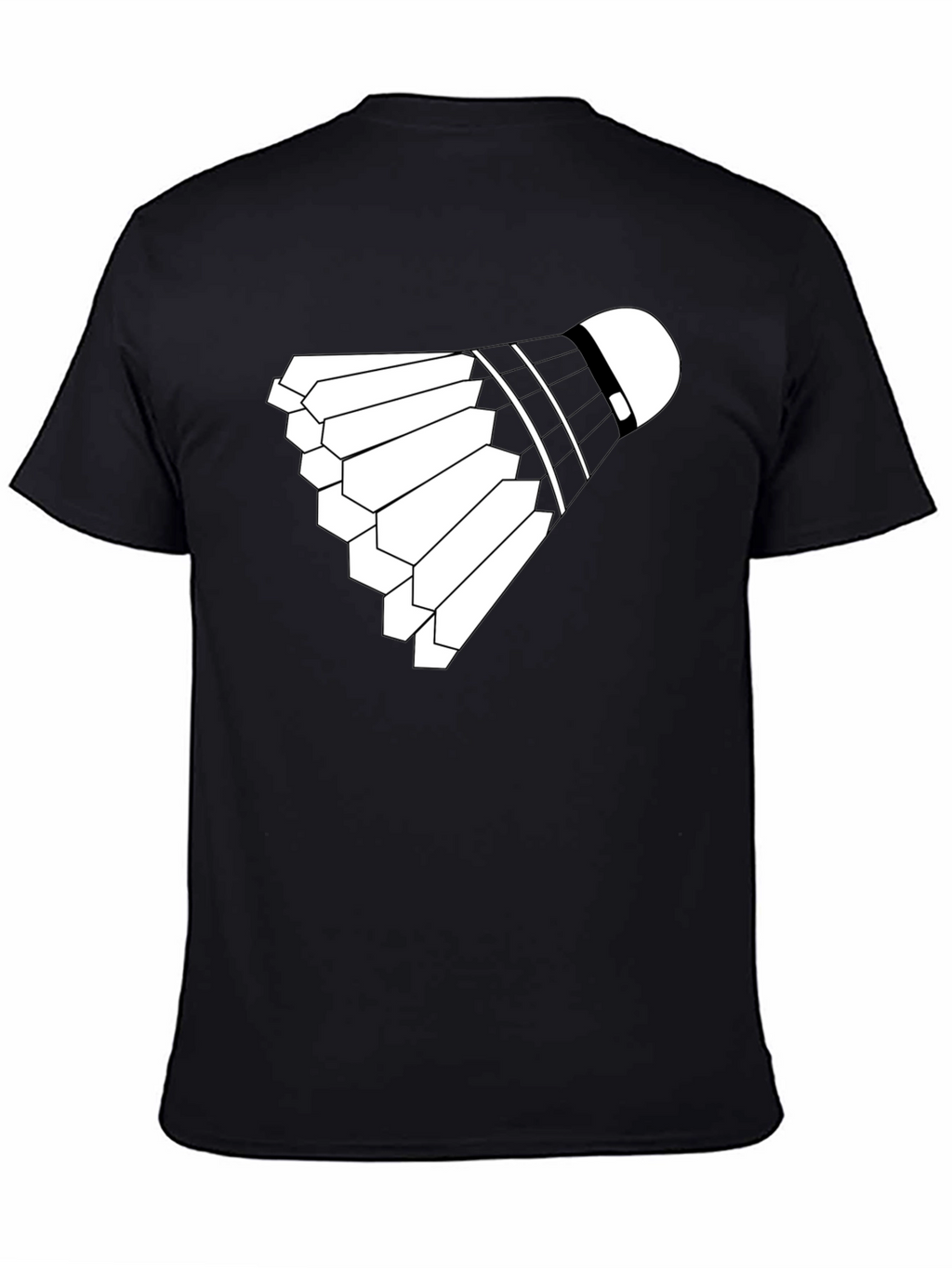 Badminton Shuttlecock Graphic Tee - Black