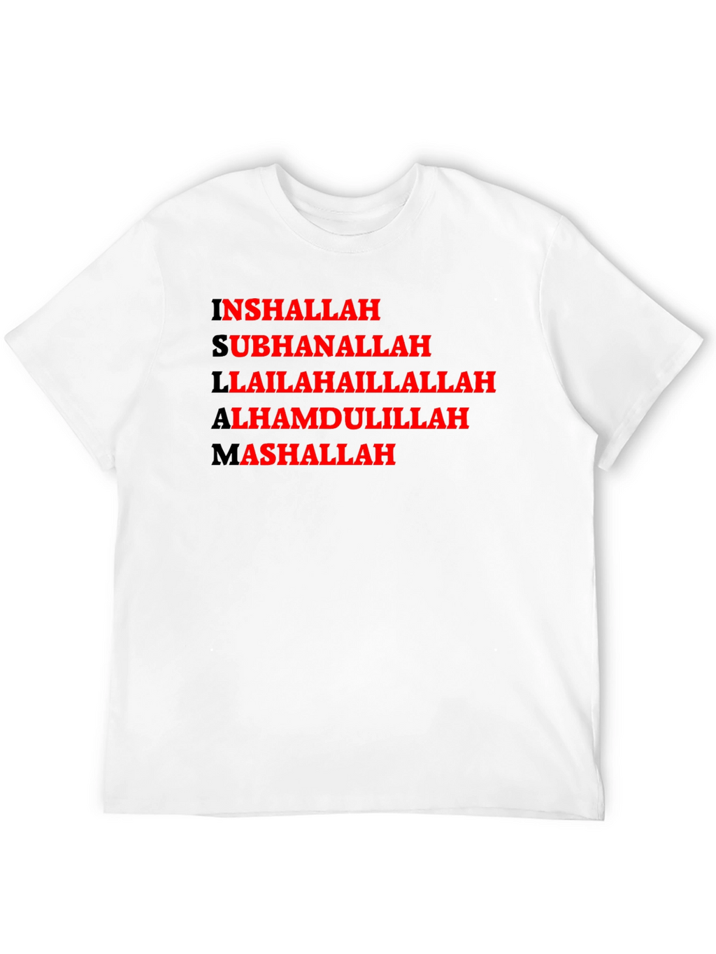 Islamic Calligraphy T-Shirt - Inshallah Subhanallah Alhamdulillah