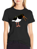Oystercatcher Bird Black Graphic Tee Shirt