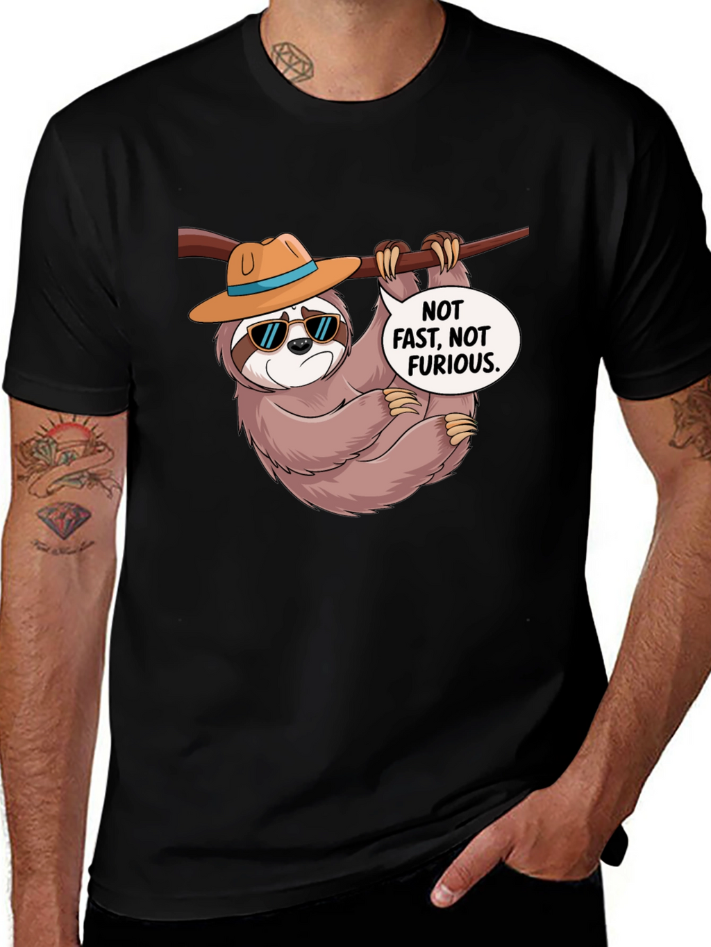 Funny Sloth T-Shirt: Not Fast Not Furious Graphic Tee
