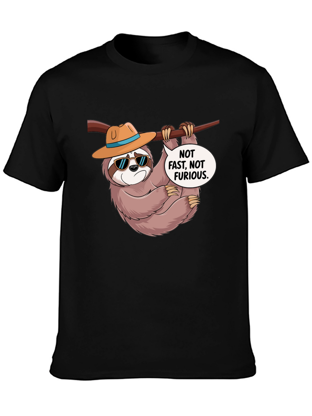 Funny Sloth T-Shirt: Not Fast Not Furious Graphic Tee