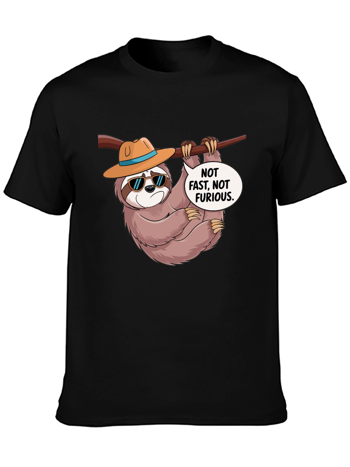 Funny Sloth T-Shirt: Not Fast Not Furious Graphic Tee