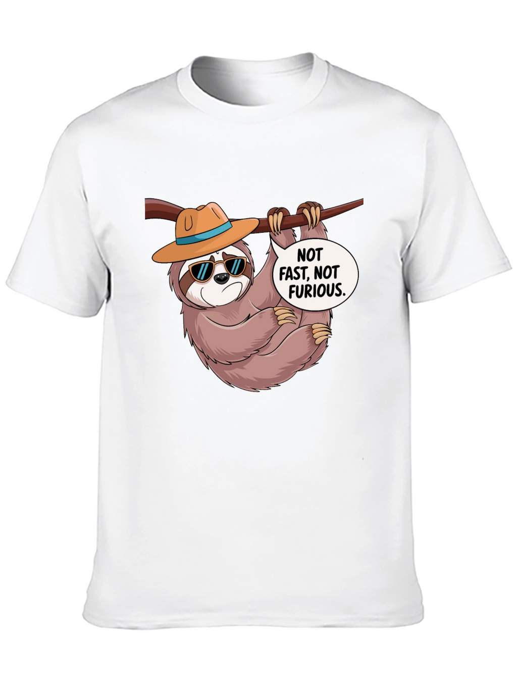Funny Sloth T-Shirt: Not Fast Not Furious Graphic Tee