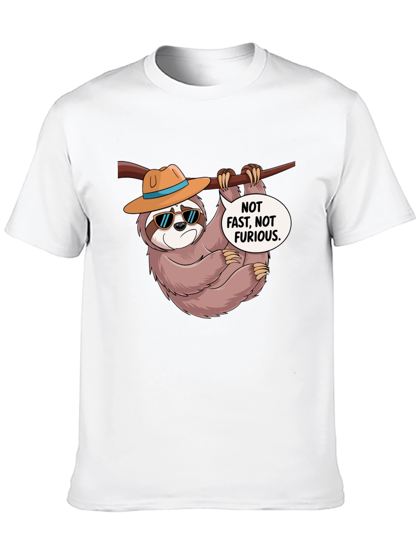 Funny Sloth T-Shirt: Not Fast Not Furious Graphic Tee