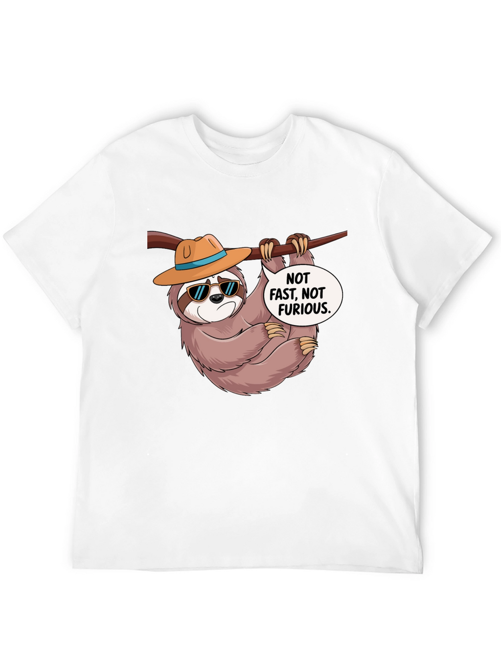 Funny Sloth T-Shirt: Not Fast Not Furious Graphic Tee