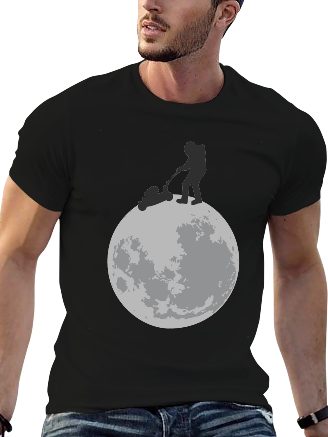 Moon Mowing Graphic T-Shirt