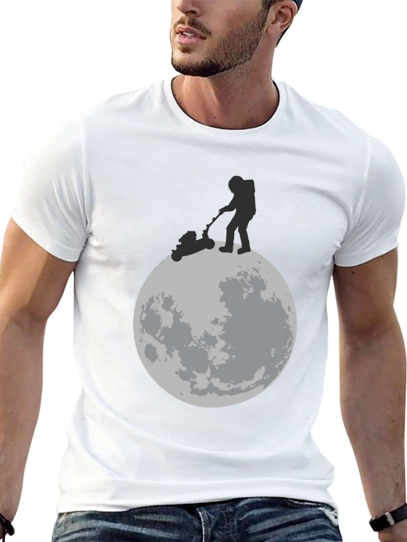 Moon Mowing Graphic T-Shirt