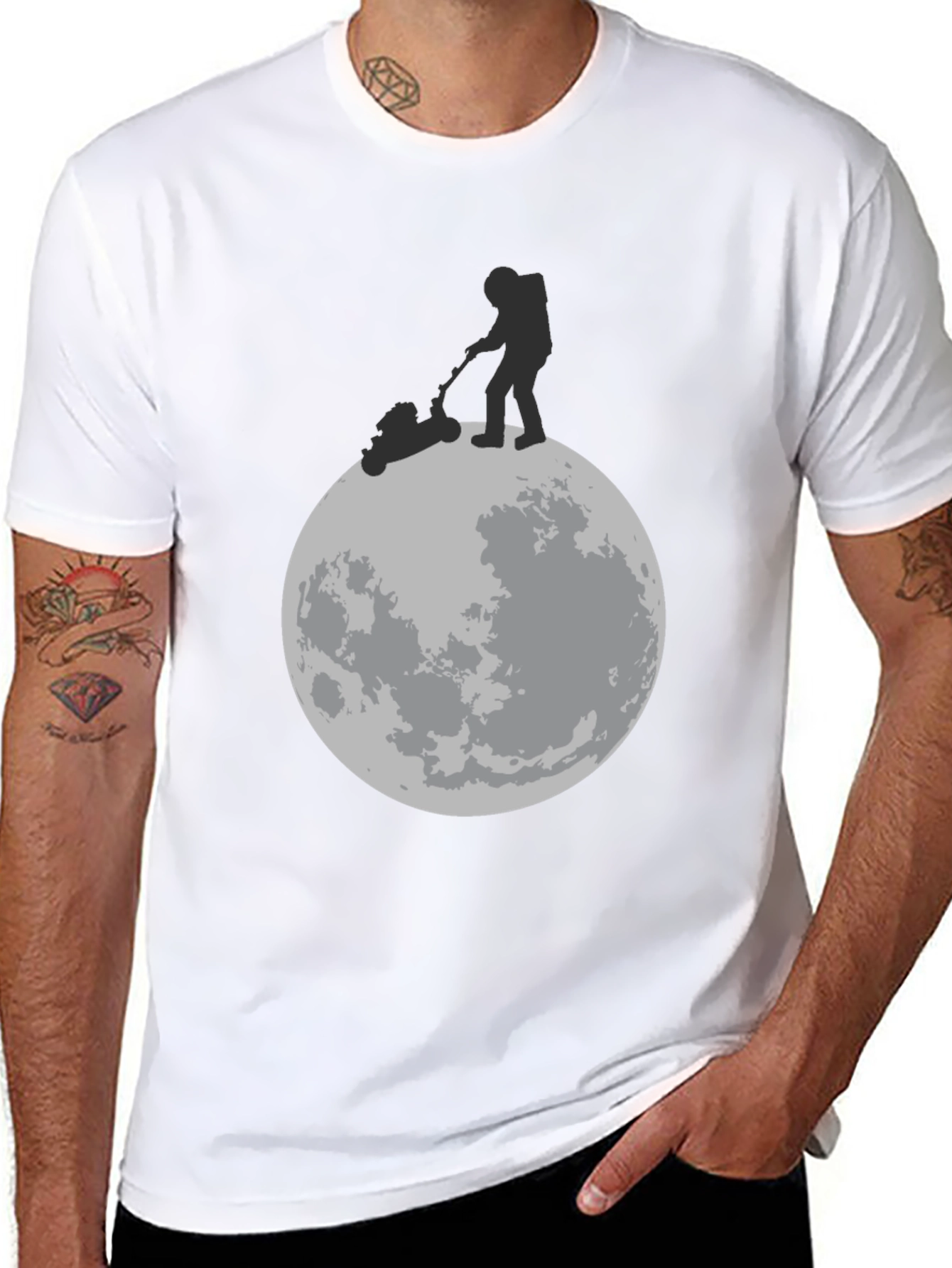 Moon Mowing Graphic T-Shirt