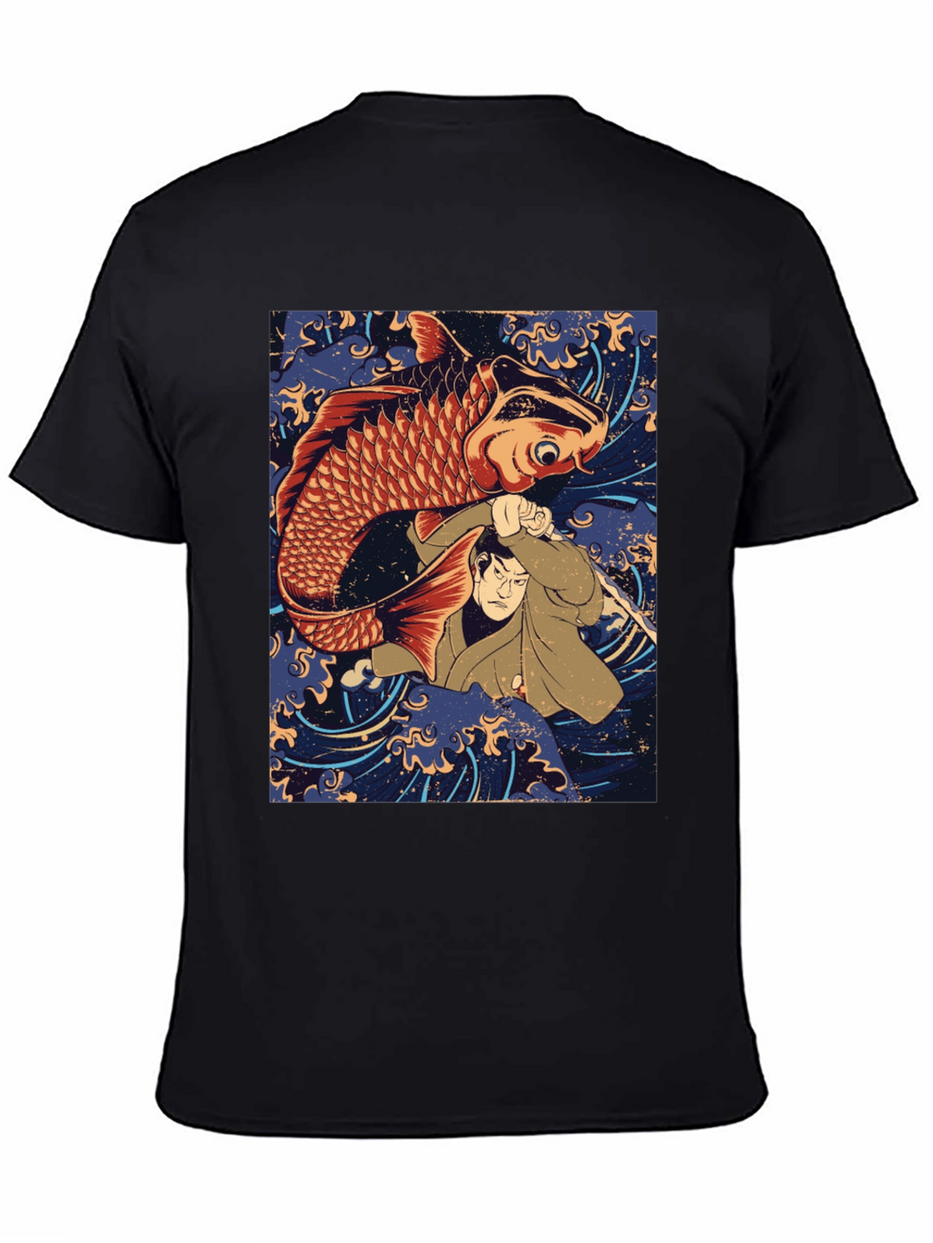 Koi Fish & Samurai T-Shirt - Graphic Tee