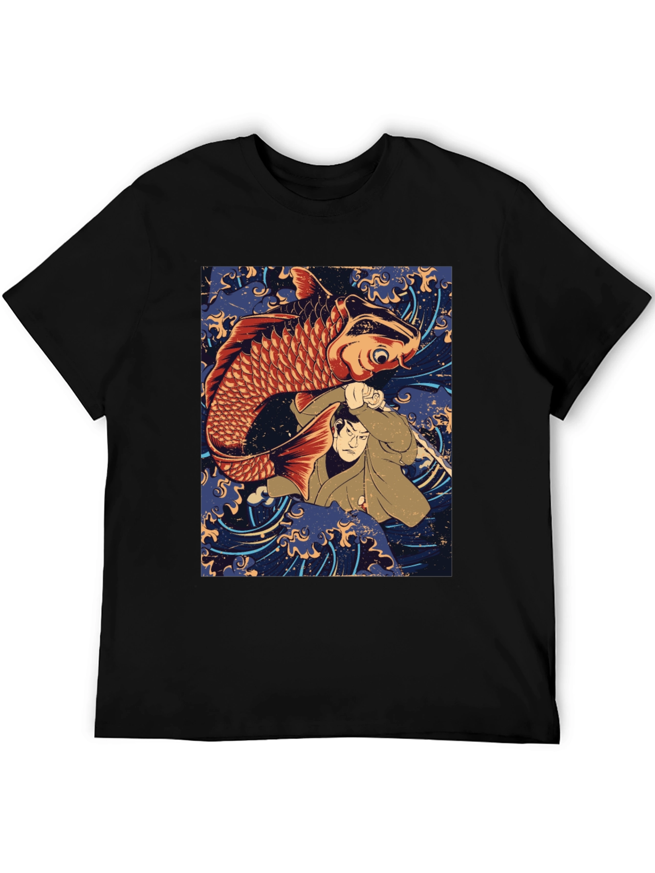 Koi Fish & Samurai T-Shirt - Graphic Tee