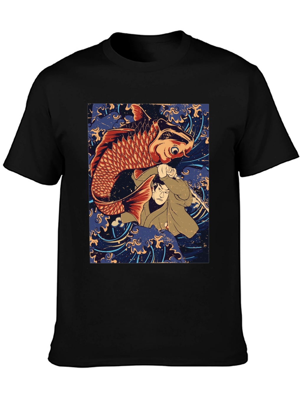 Koi Fish & Samurai T-Shirt - Graphic Tee