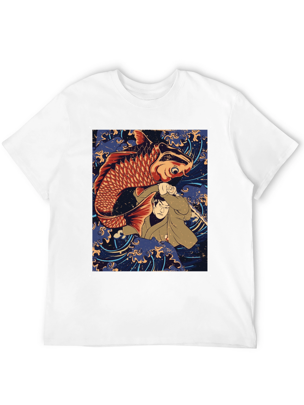 Koi Fish & Samurai T-Shirt - Graphic Tee