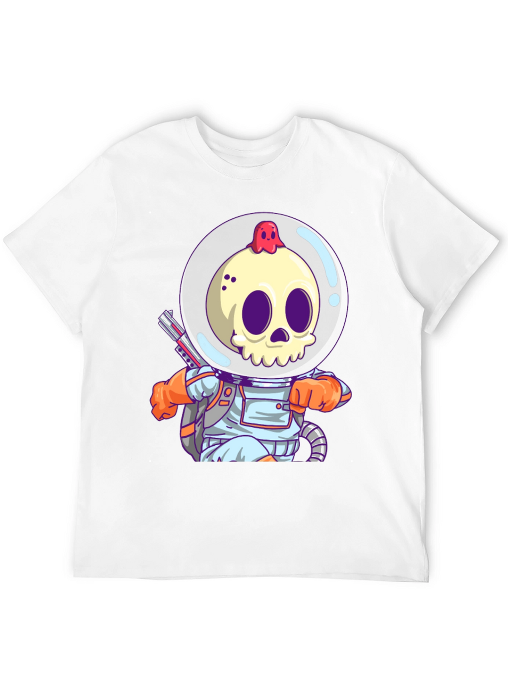 Astronaut Skull Graphic Tee - Spooky Space Style
