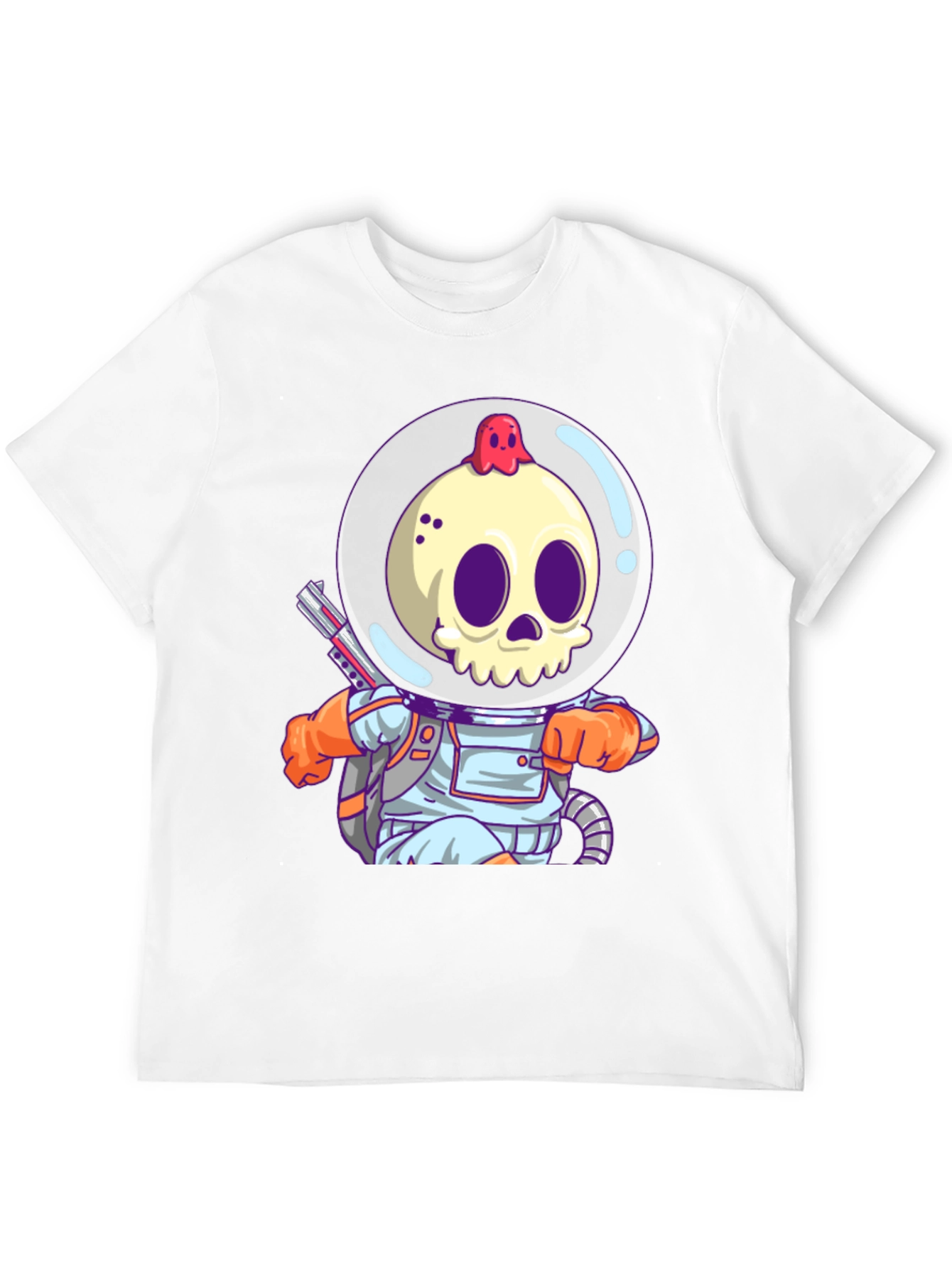 Astronaut Skull Graphic Tee - Spooky Space Style