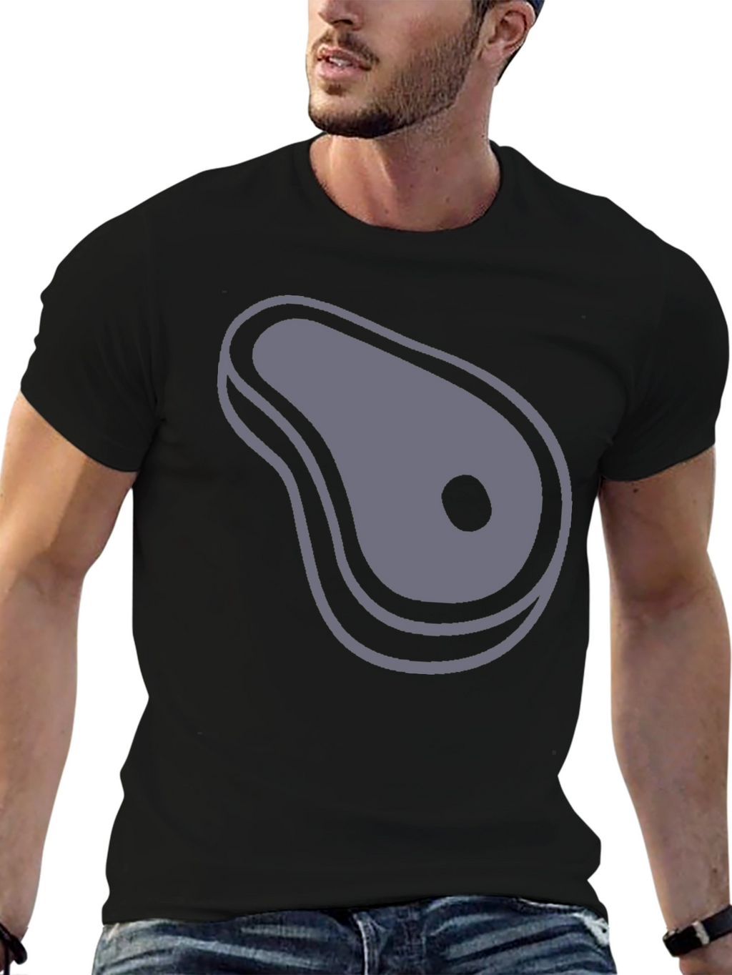Steak Graphic T-Shirt - Black Cotton Tee
