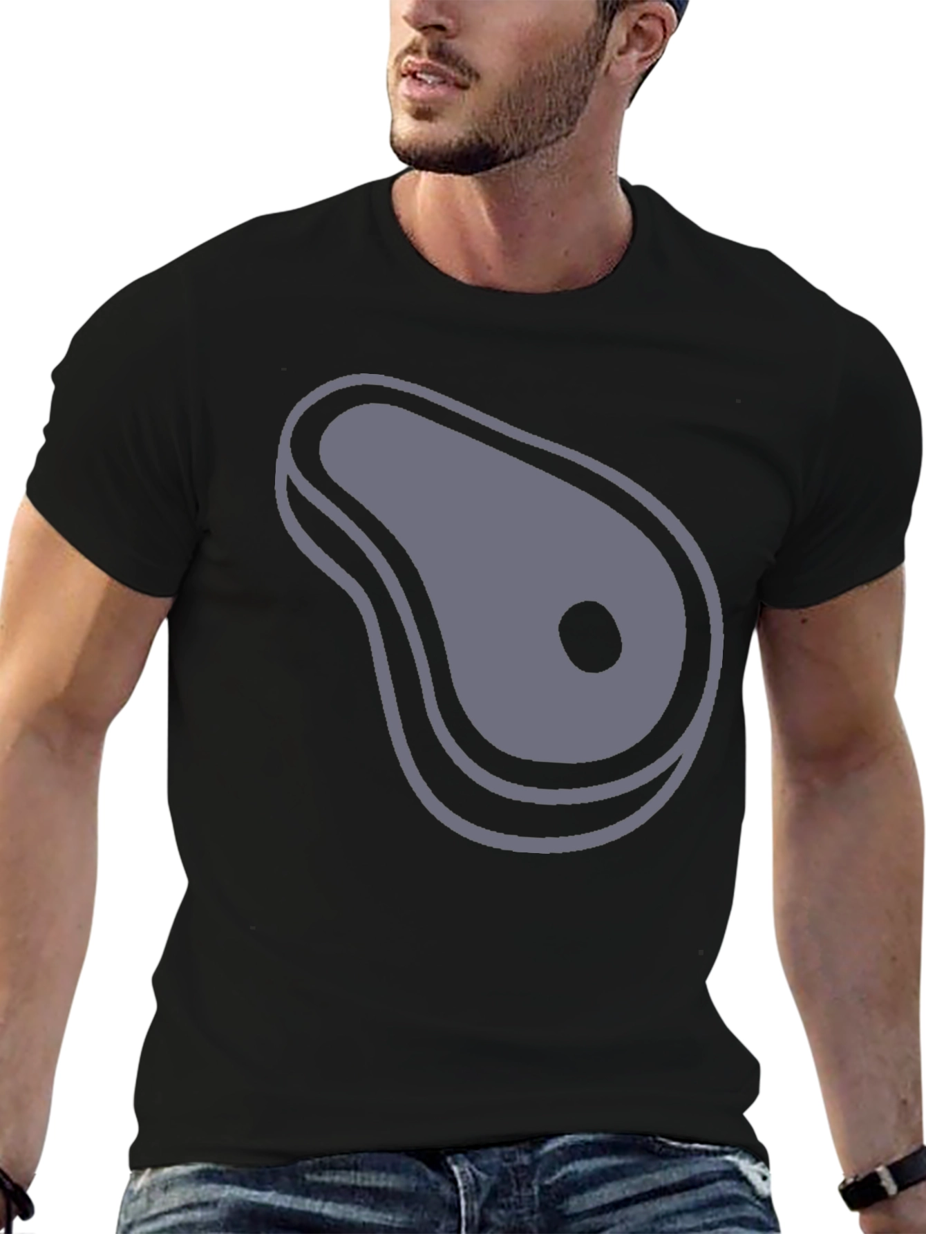 Steak Graphic T-Shirt - Black Cotton Tee