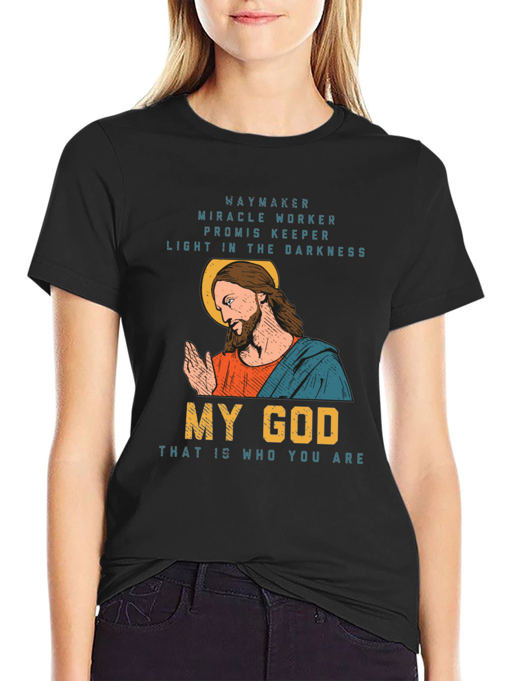 Waymaker Christian Graphic T-Shirt - My God Design