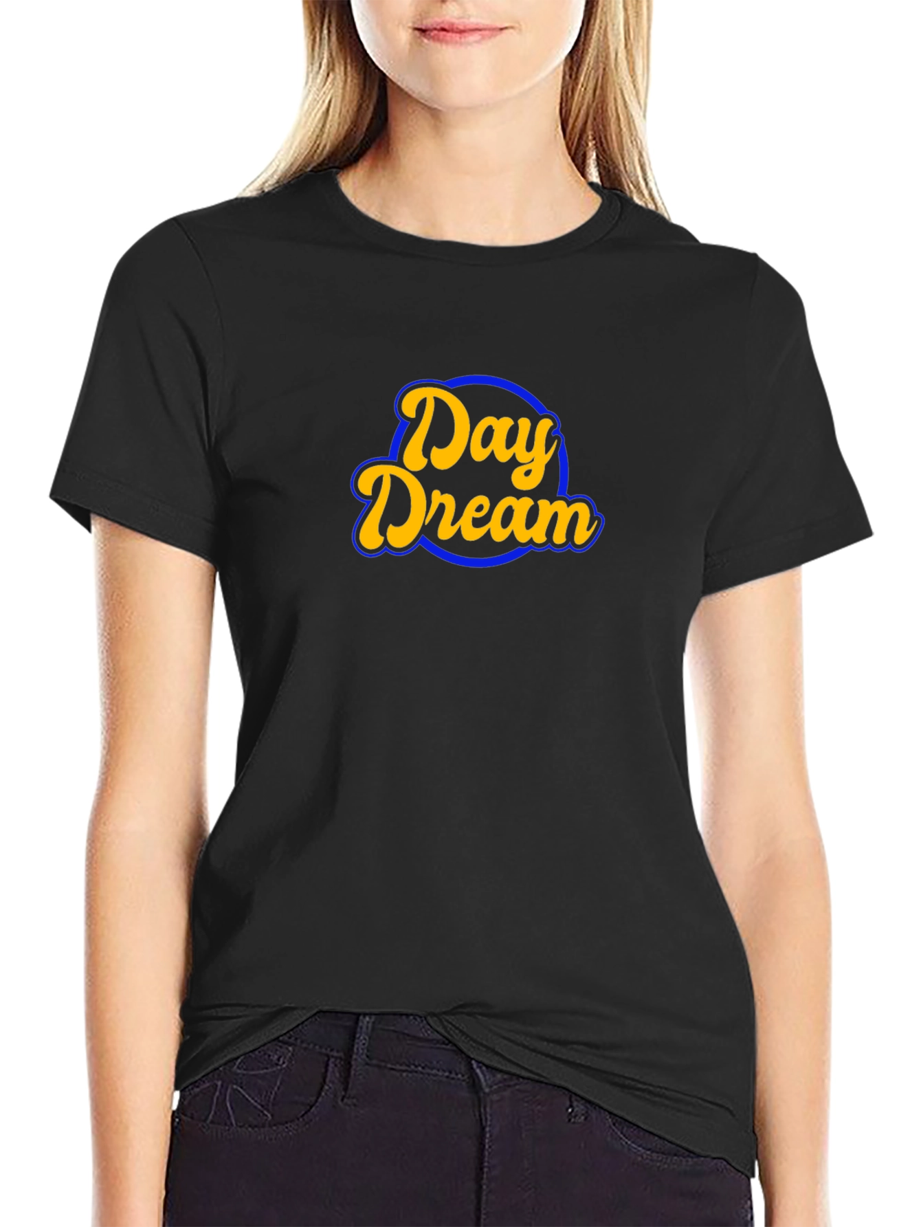 Day Dream Graphic Tee - Black Cotton Casual T-Shirt
