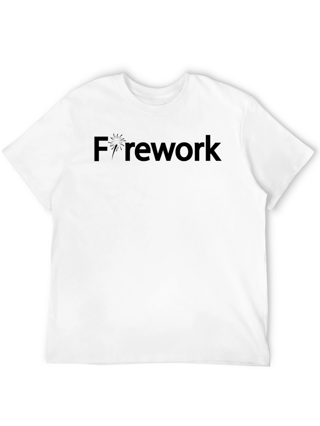 Firework Graphic Tee - Black Cotton Crewneck T-Shirt