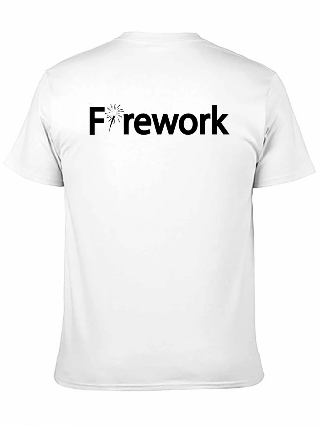 Firework Graphic Tee - Black Cotton Crewneck T-Shirt