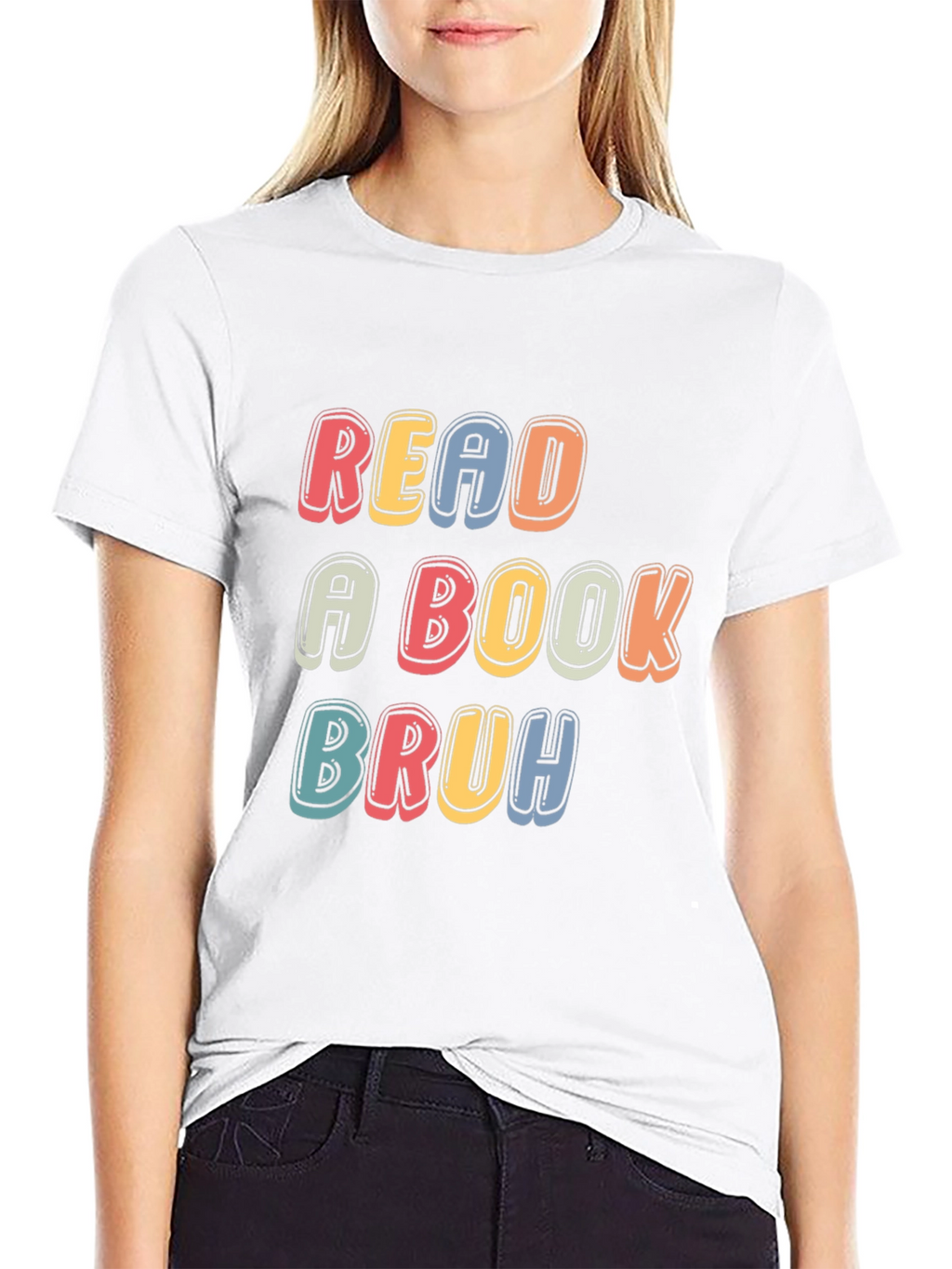 Read a Book Bruh T-Shirt - Black Casual Tee
