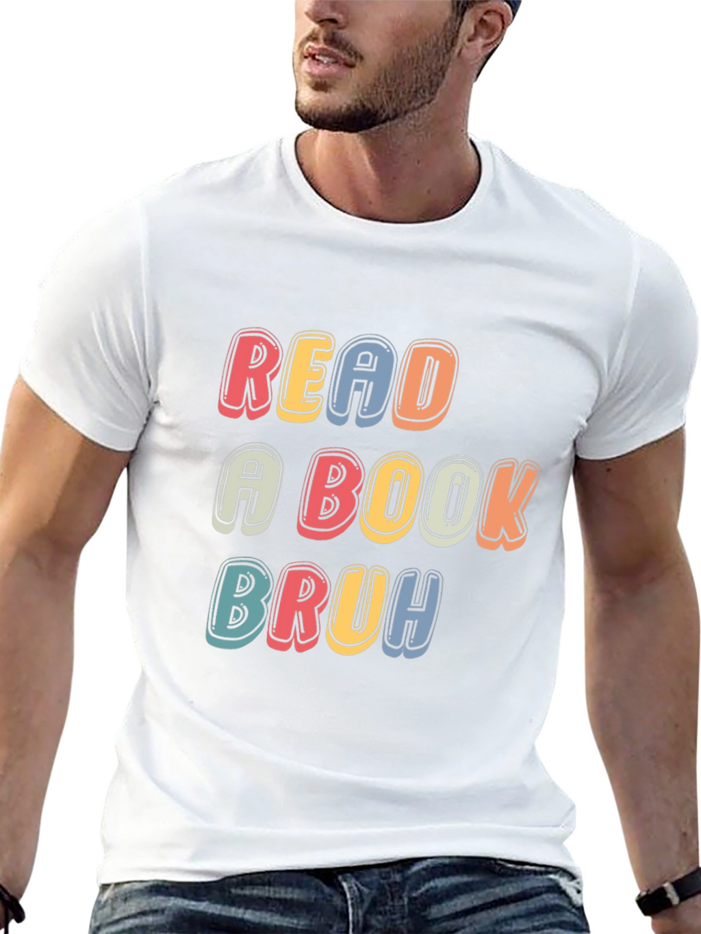 Read a Book Bruh T-Shirt - Black Casual Tee