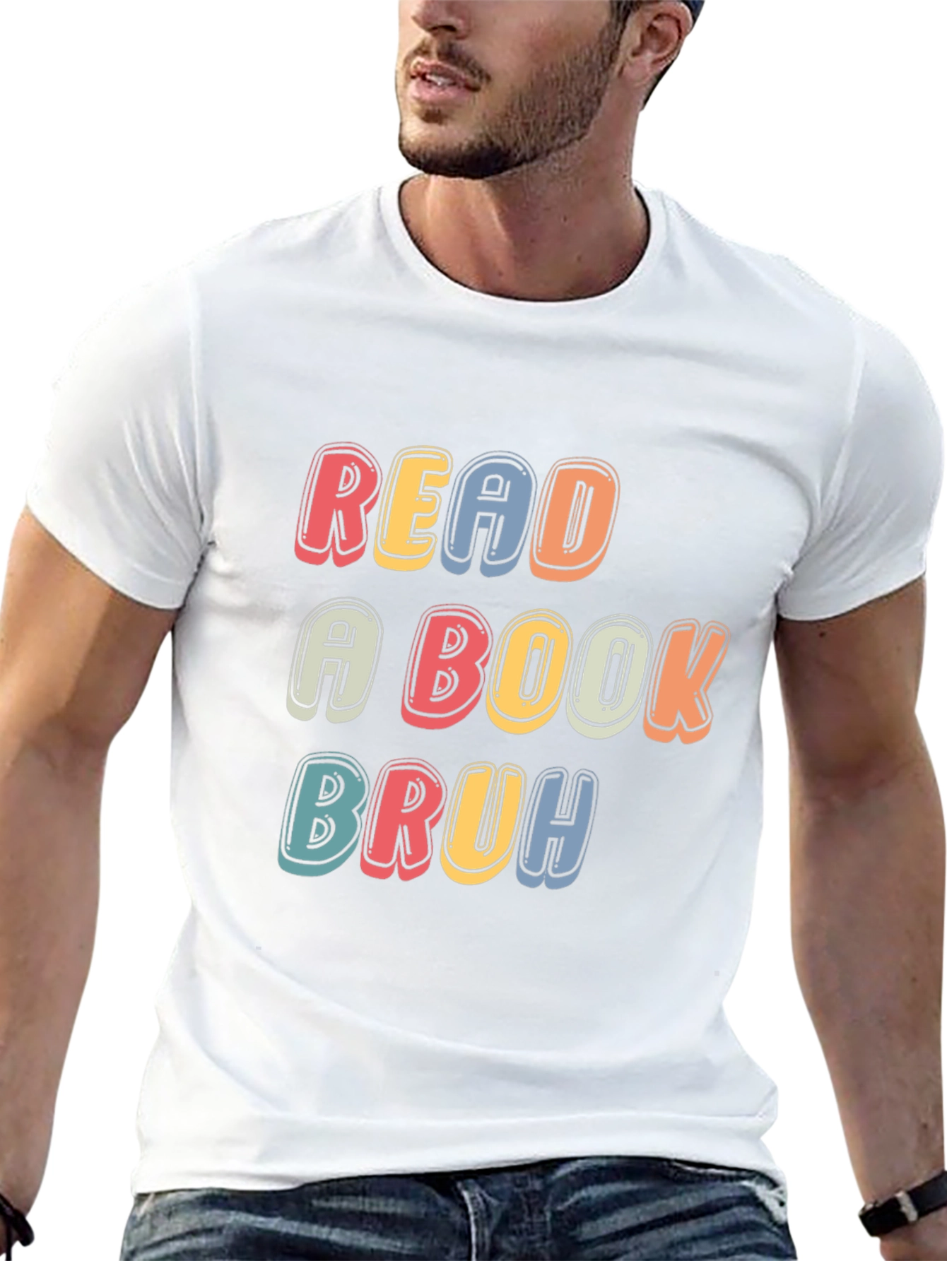 Read a Book Bruh T-Shirt - Black Casual Tee
