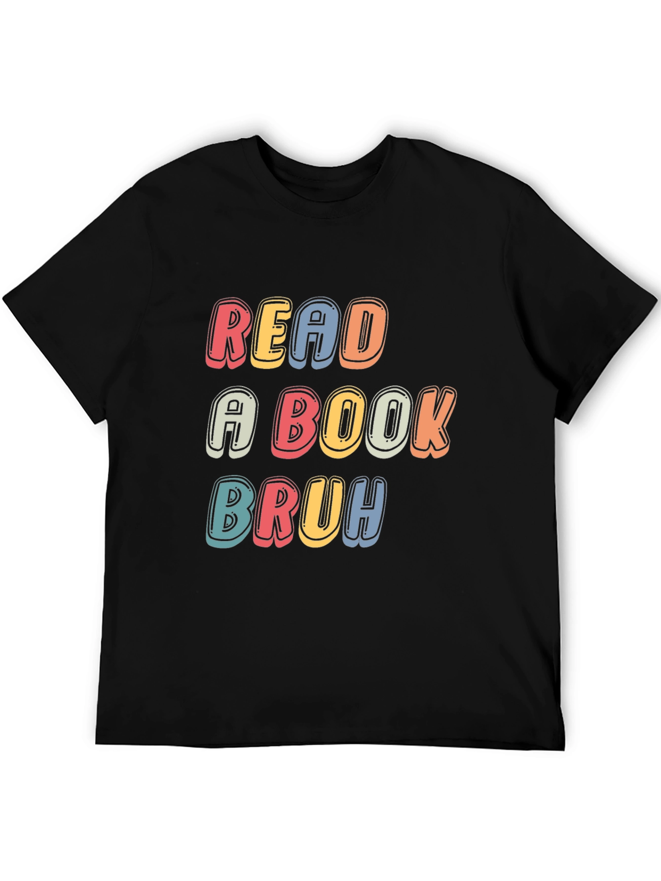 Read a Book Bruh T-Shirt - Black Casual Tee