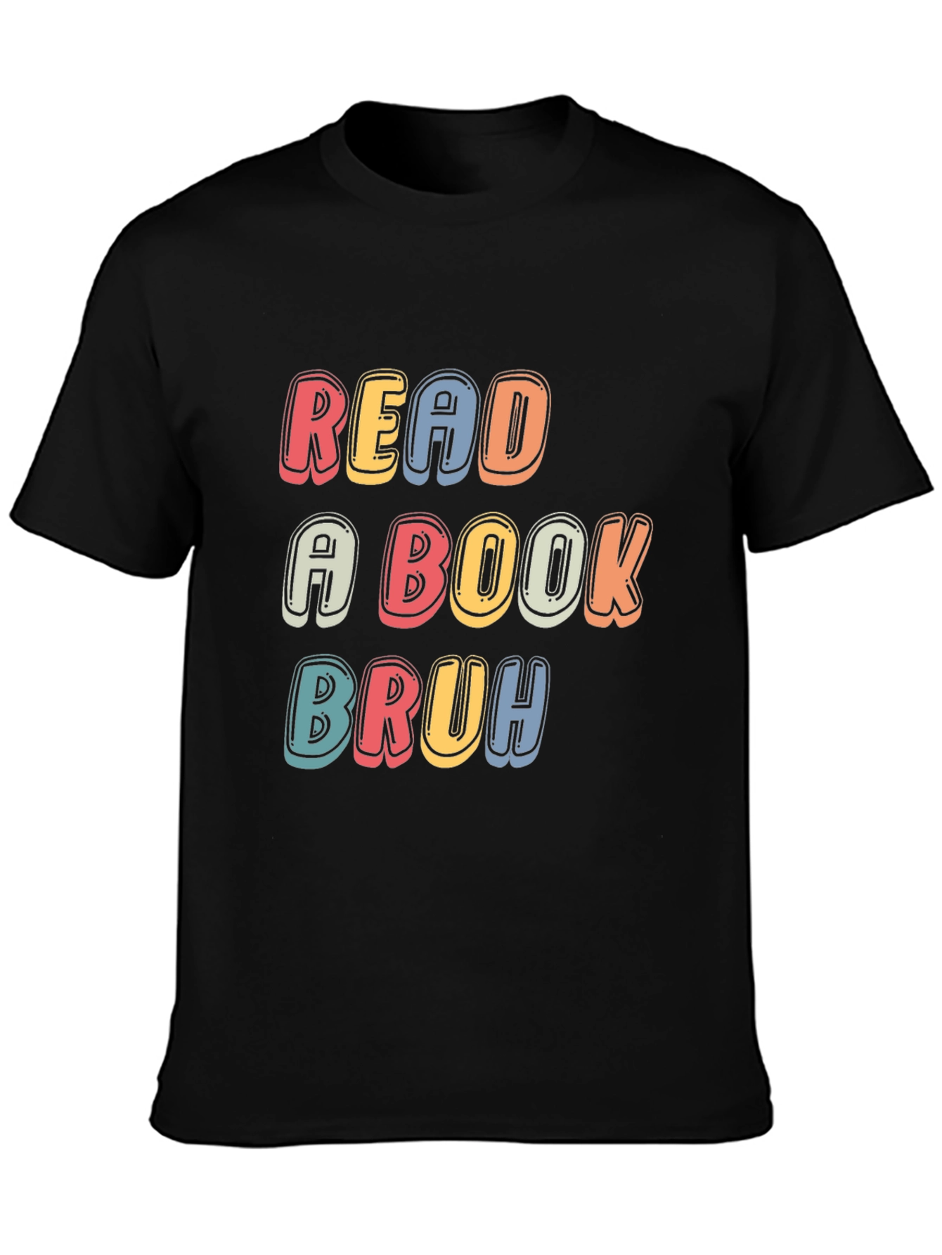 Read a Book Bruh T-Shirt - Black Casual Tee
