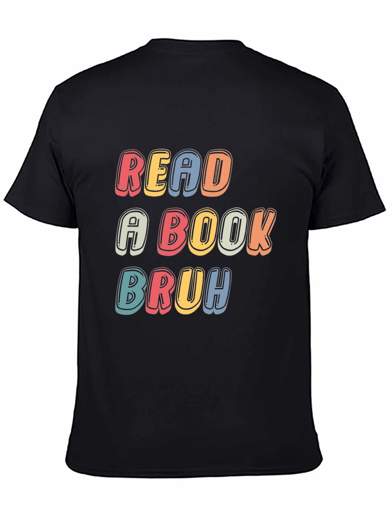 Read a Book Bruh T-Shirt - Black Casual Tee