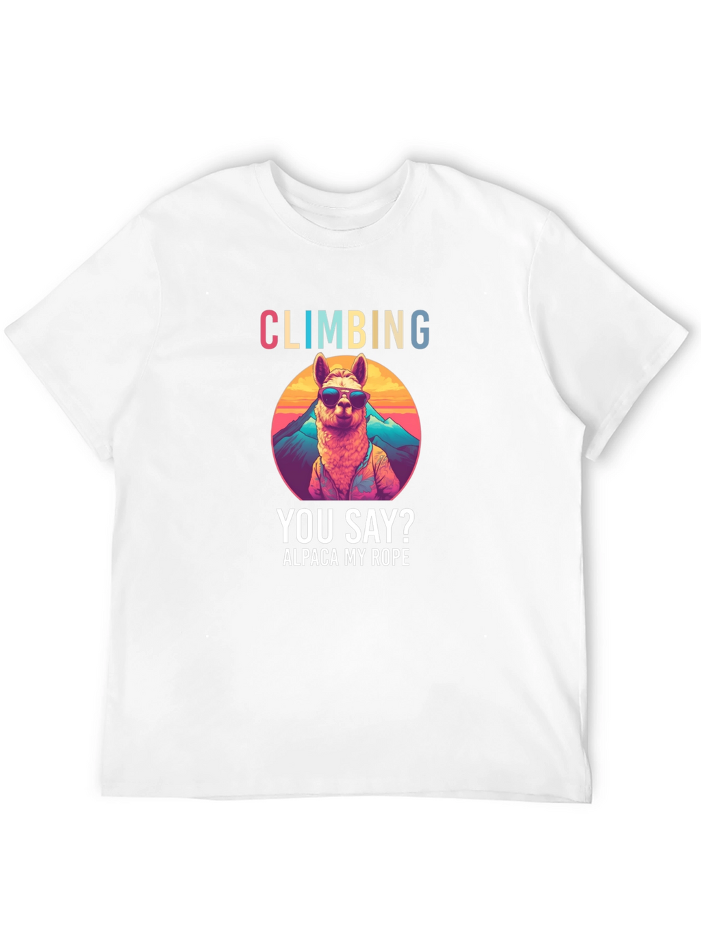 Climbing Alpaca T-Shirt Funny Outdoors Apparel
