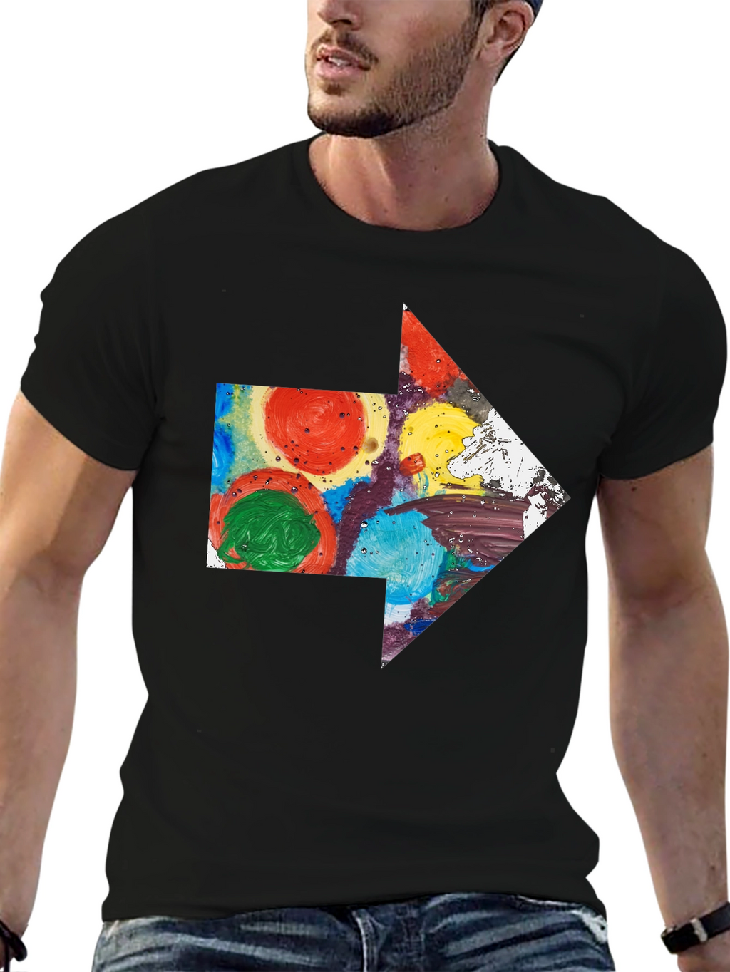 Abstract Arrow Graphic T-Shirt - Artsy Design