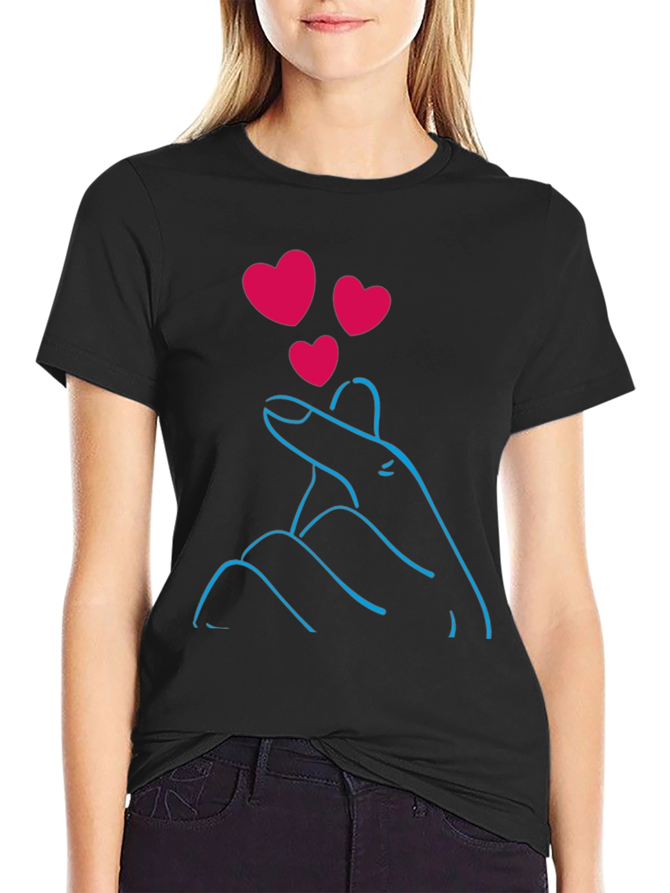 Heart Hand Gesture Graphic Tee