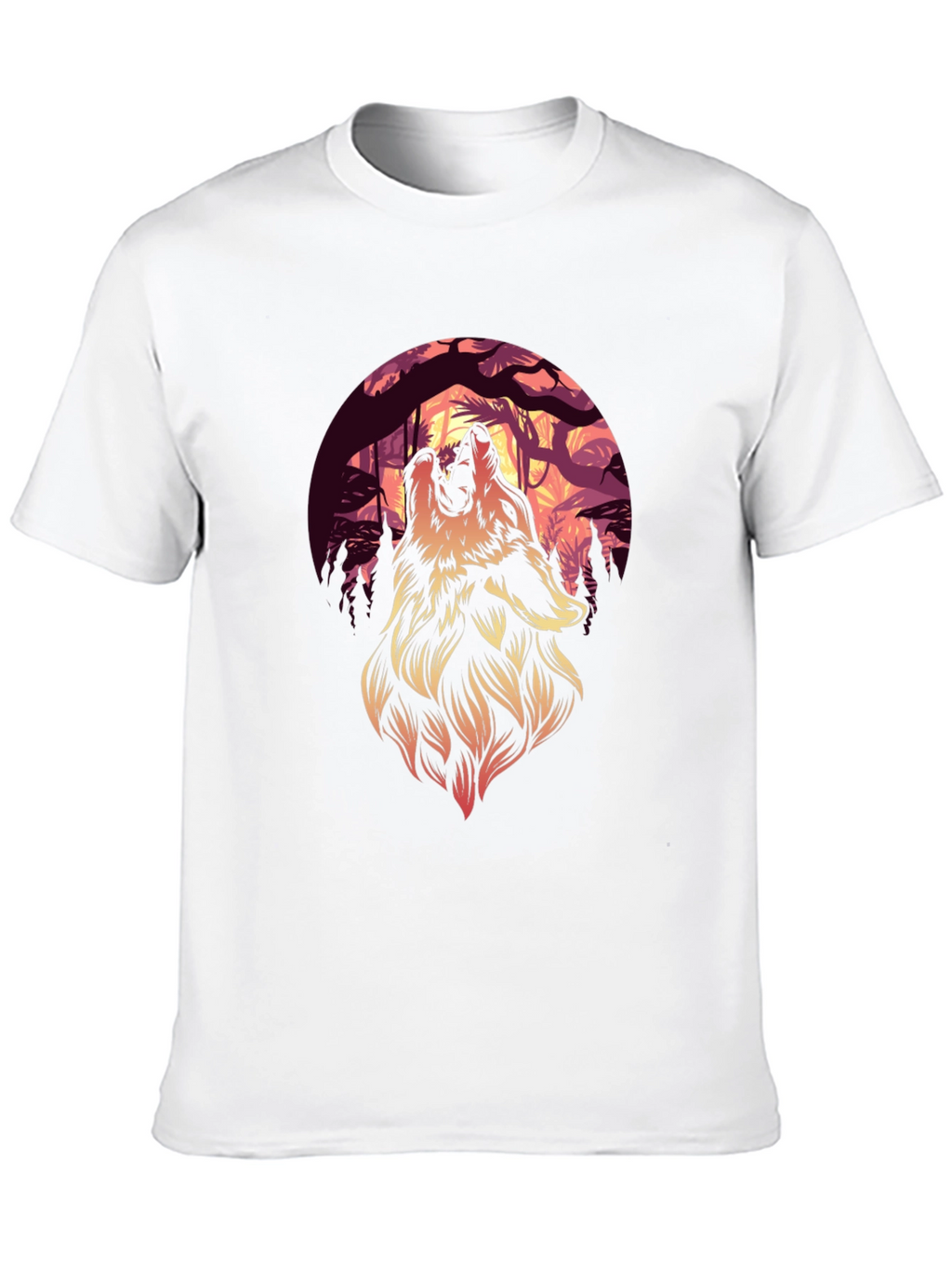 Wolf Howl Graphic Tee - Black Cotton T-Shirt